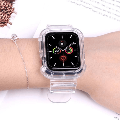 Transparent Sports Watch Band With Built In Case - Clear