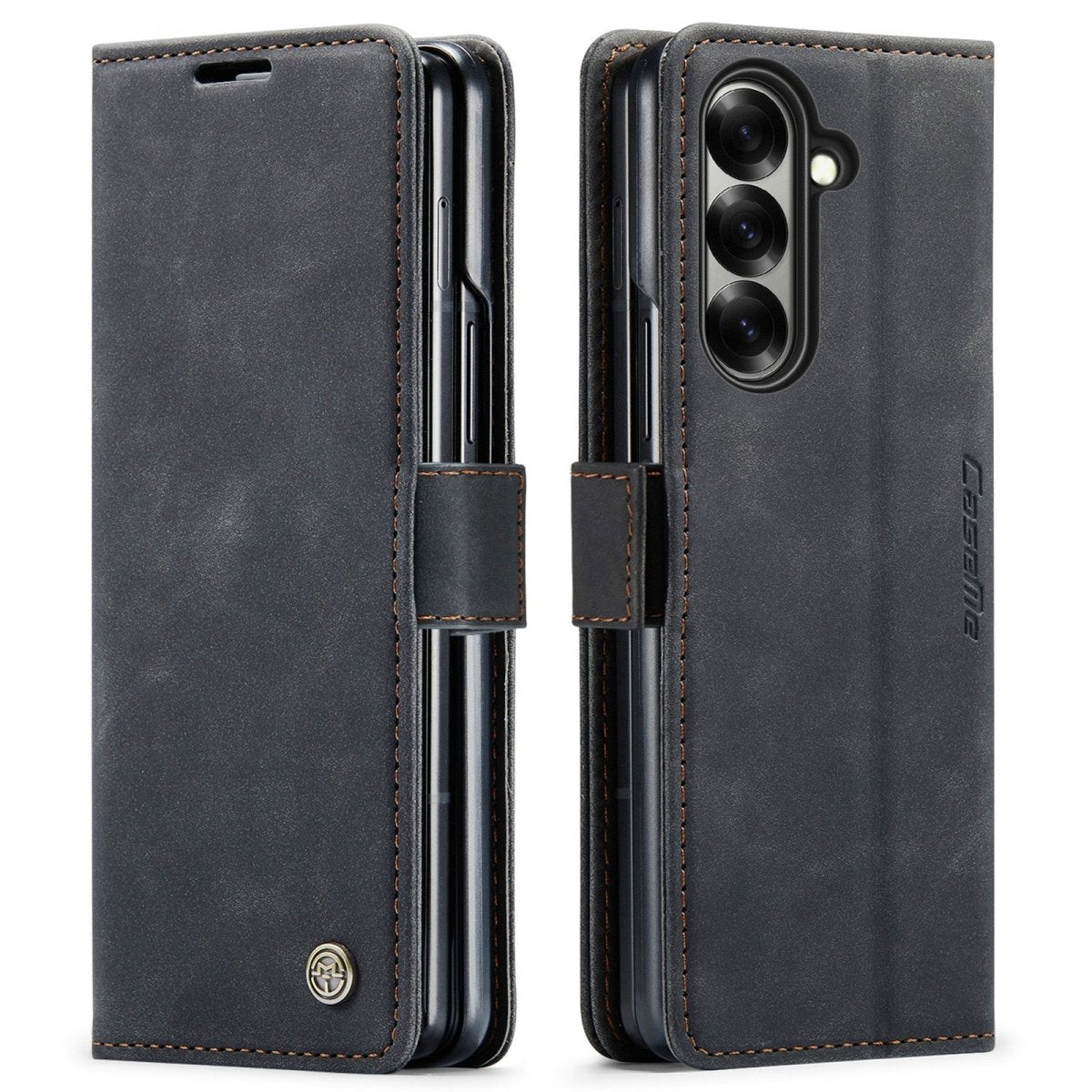 Slim Magnetic Leather Case For Samsung Galaxy - Black