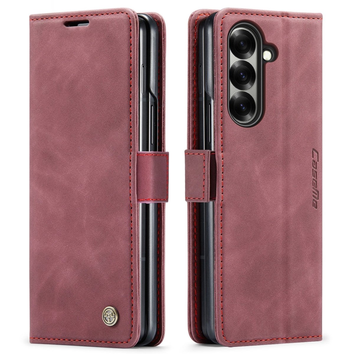 Slim Magnetic Leather Case For Samsung Galaxy - Red