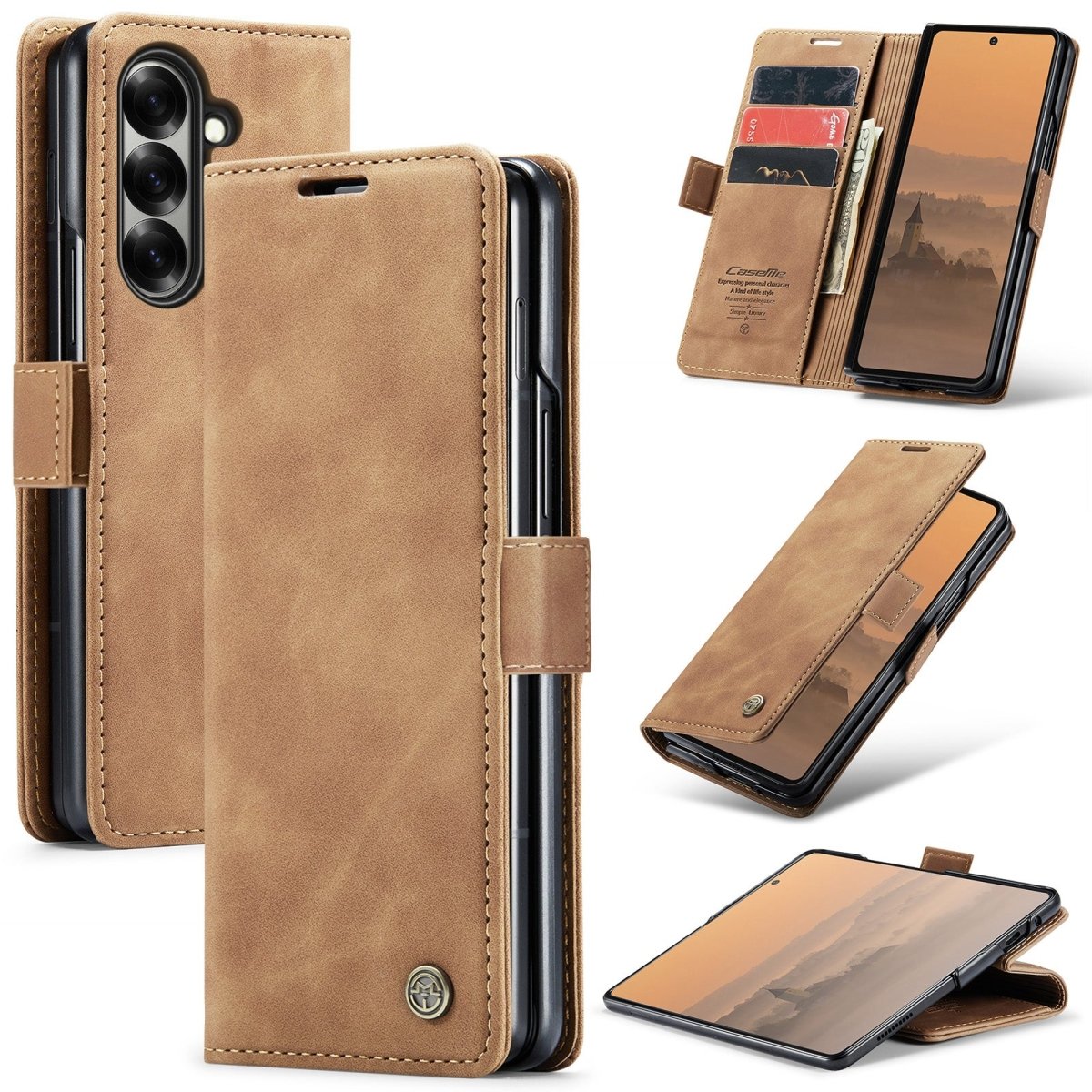 Slim Magnetic Leather Case For Samsung Galaxy