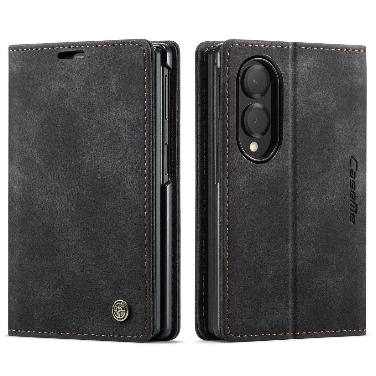 Slim Magnetic Leather Case For Samsung Galaxy - Black