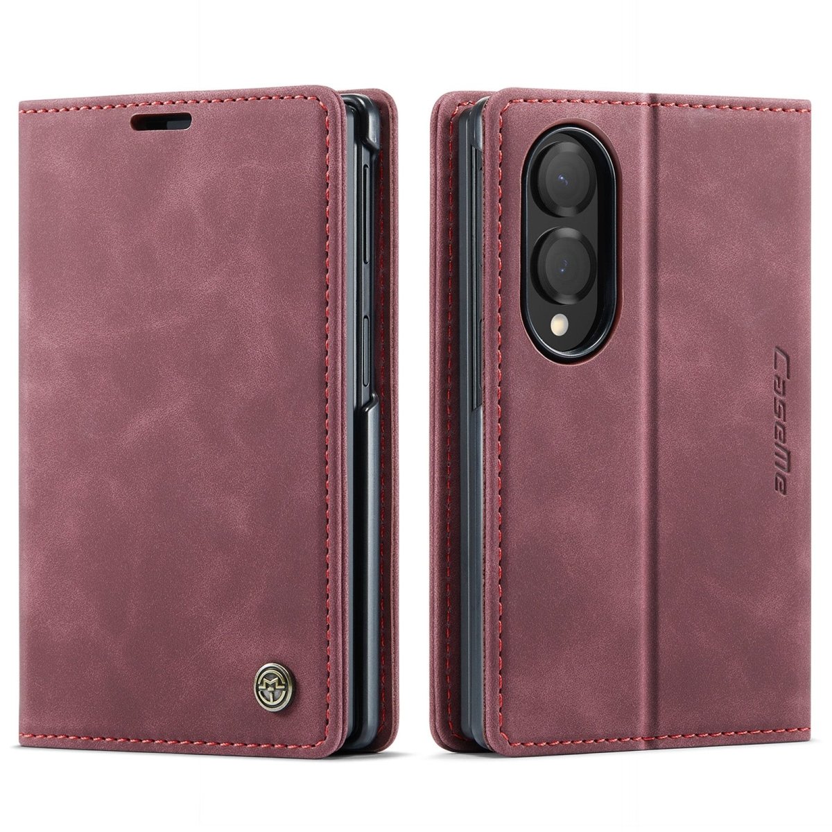 Slim Magnetic Leather Case For Samsung Galaxy - Red