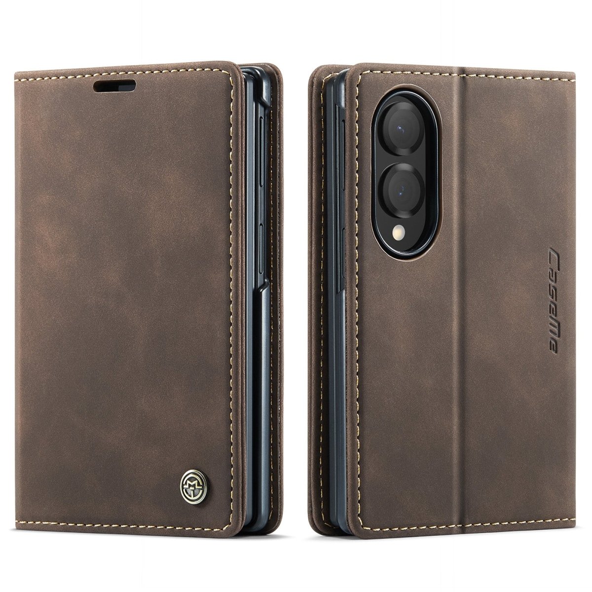 Slim Magnetic Leather Case For Samsung Galaxy - Coffee