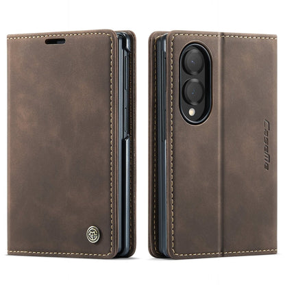 Slim Magnetic Leather Case For Samsung Galaxy - Coffee
