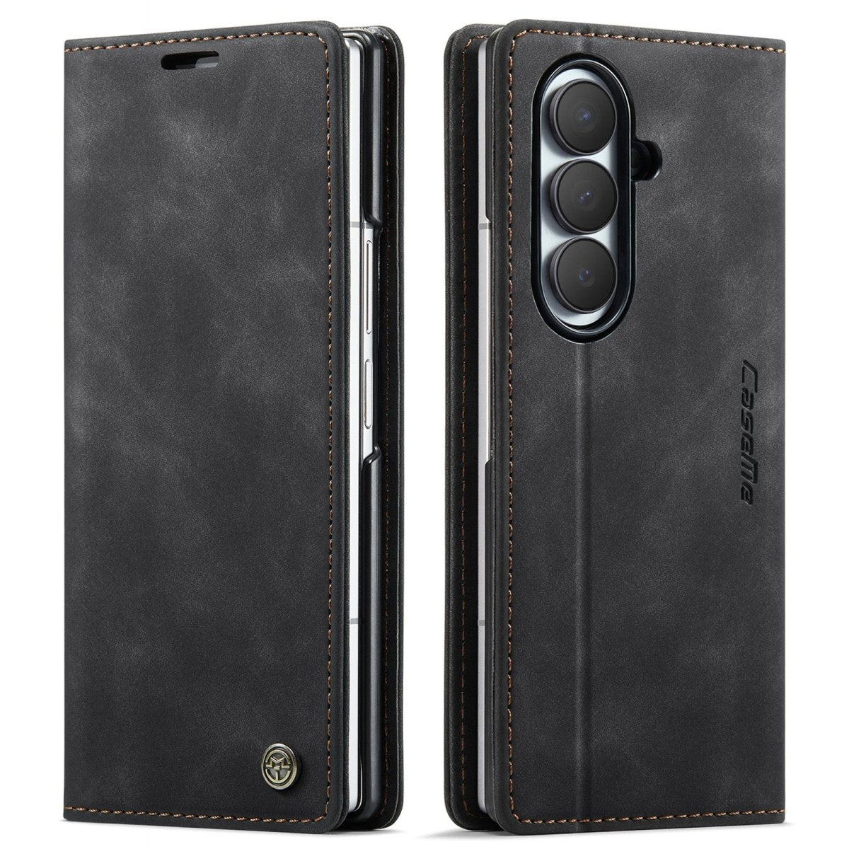 Slim Magnetic Leather Case For Samsung Galaxy - Black