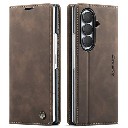 Slim Magnetic Leather Case For Samsung Galaxy - Coffee