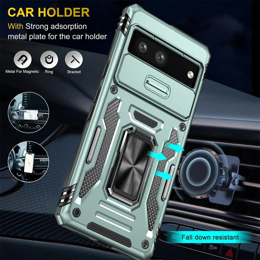 Magnetic Phone Case With Kickstand & Camera Cover For Google Pixel