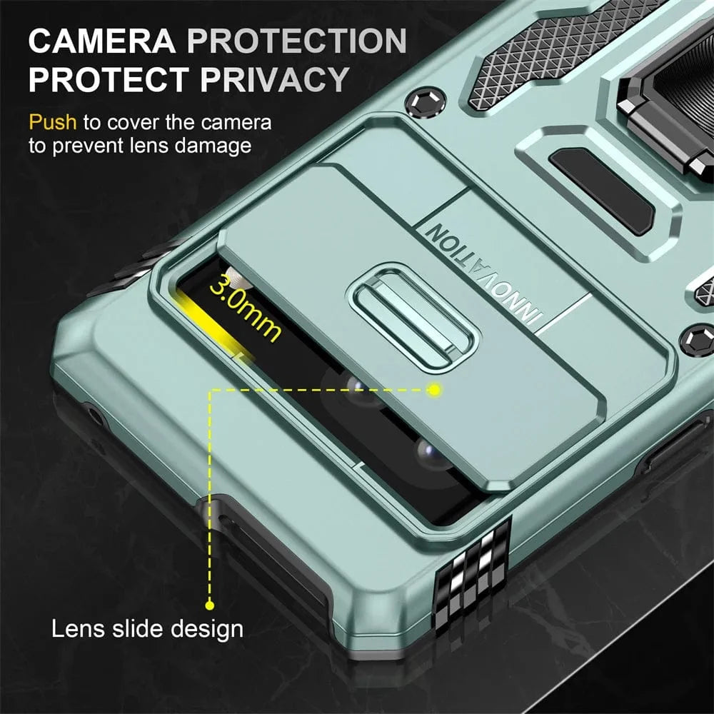 Magnetic Phone Case With Kickstand & Camera Cover For Google Pixel