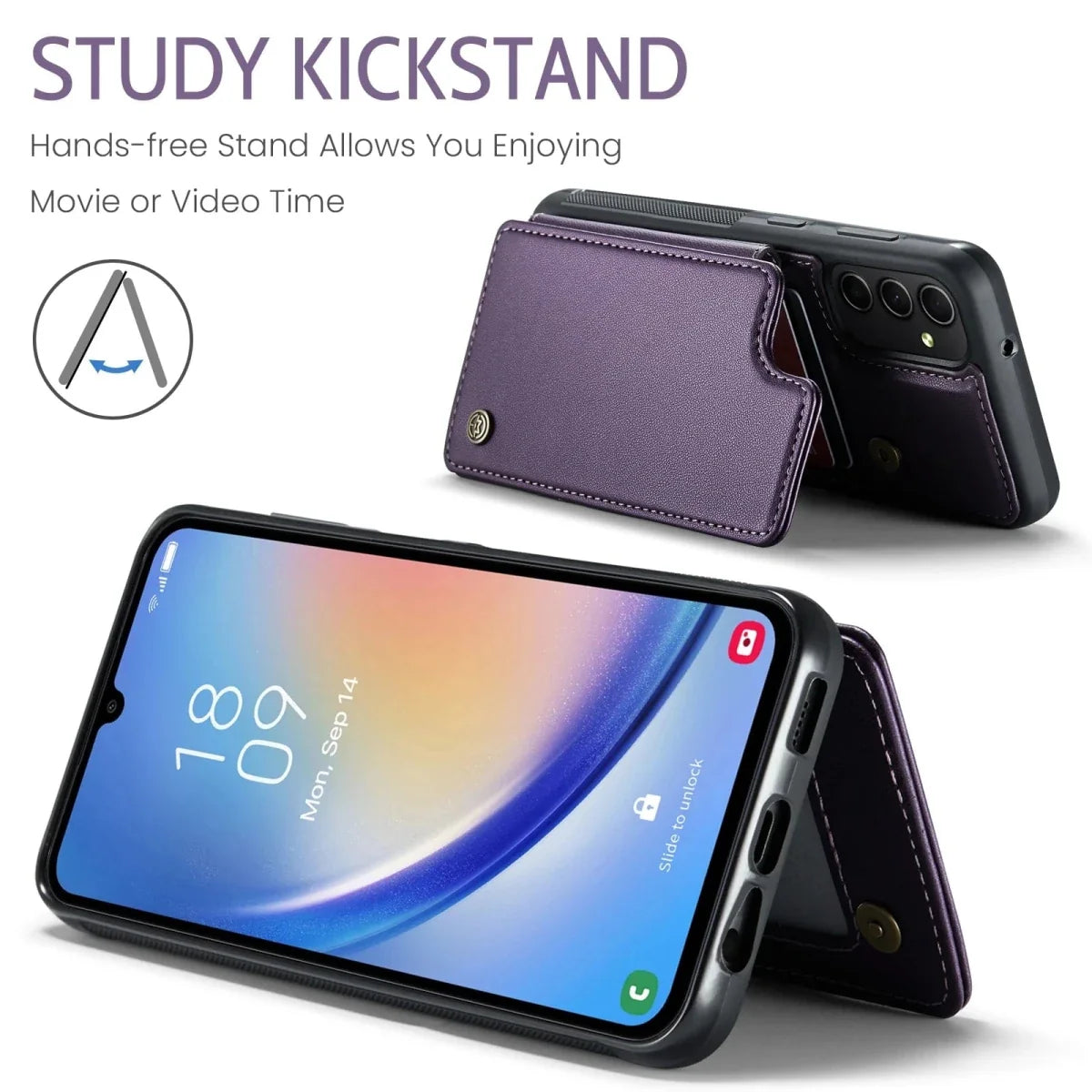 RFID Flip Leather Wallet Case For Samsung A Series