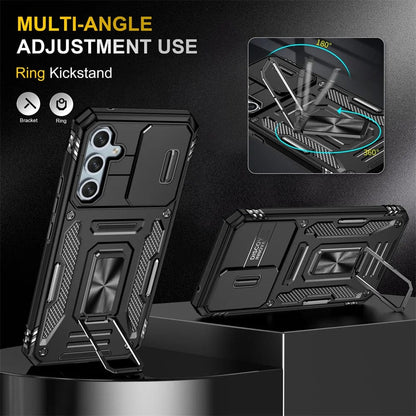 Magnetic Case With Kickstand & Camera Cover For Samsung A Series