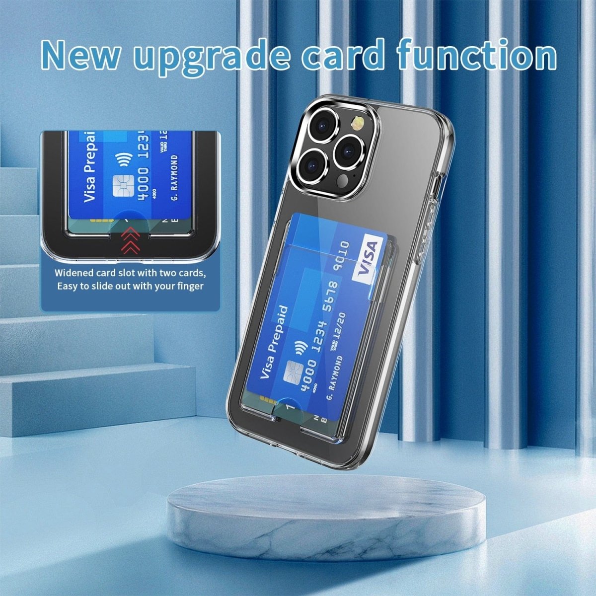 Clear Shockproof Phone Case with Cardholder
