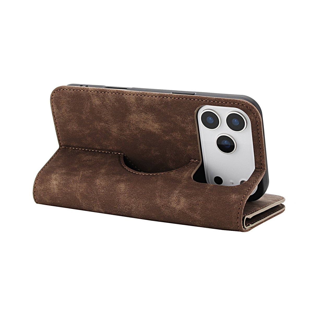 Leather Wallet Phone Case With Magnetic Charging