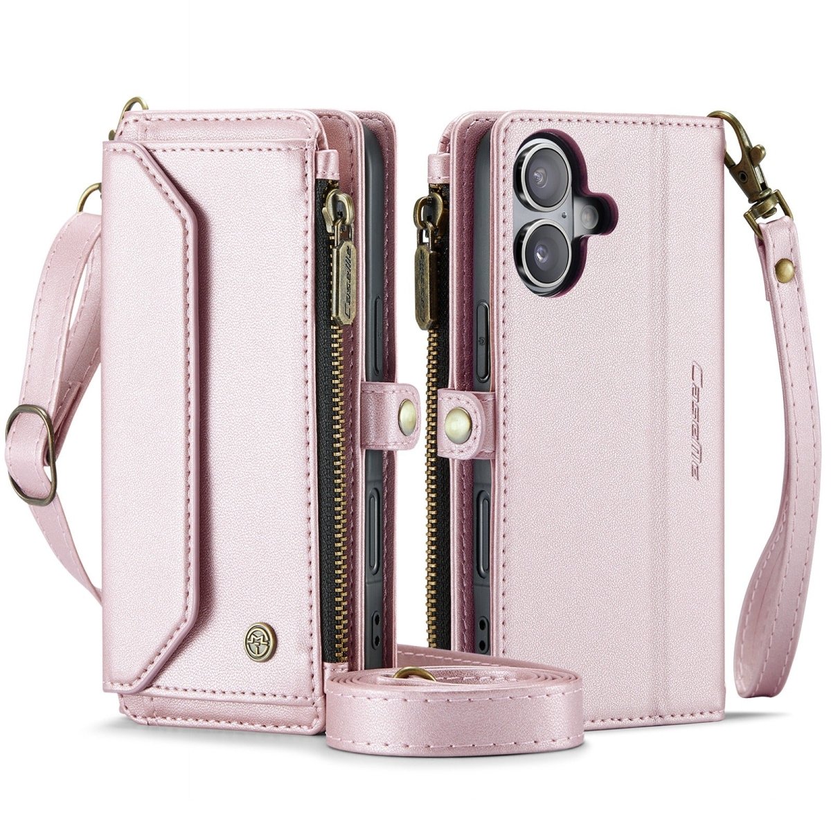 RFID Crossbody Leather Wallet Phone Case - Pink