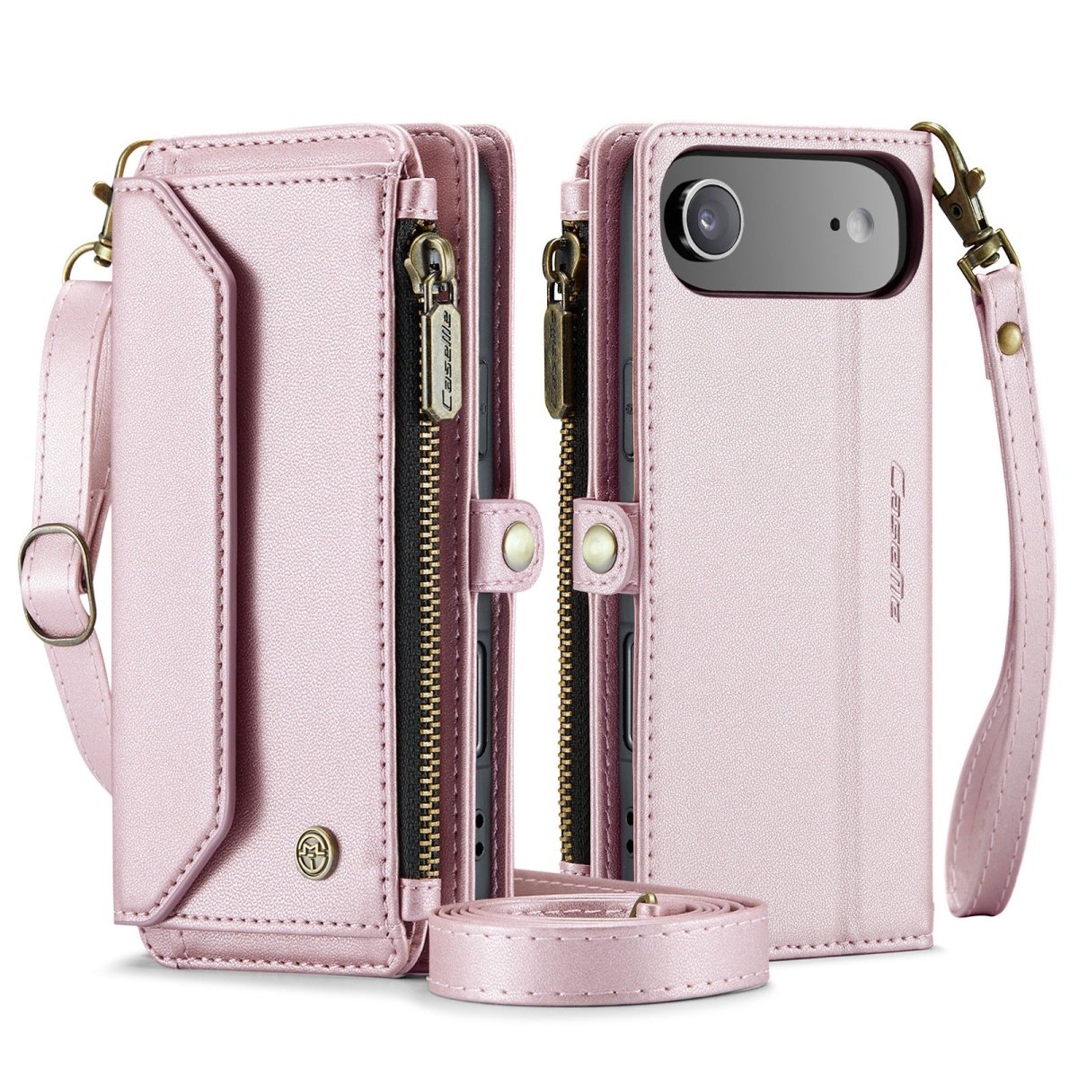 RFID Crossbody Leather Wallet Phone Case - Pink