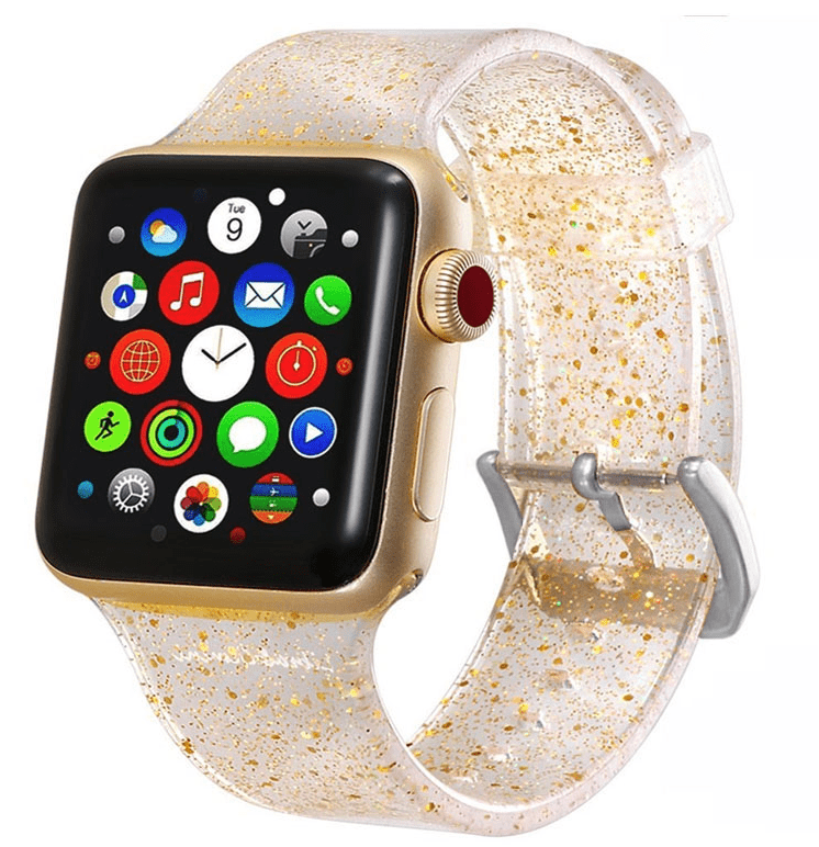 Glitter Silicone Watch Band - Gold
