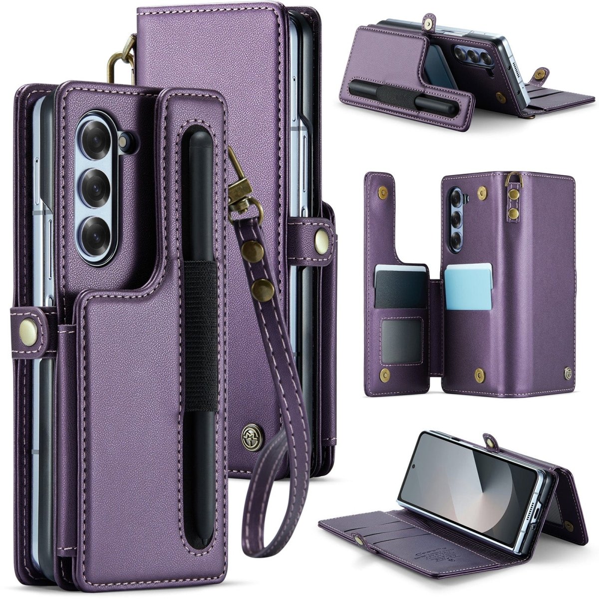 RFID Flip Leather Wallet Case For Samsung Z Fold 6