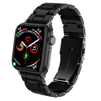 Italian Resin Watch Band - Black