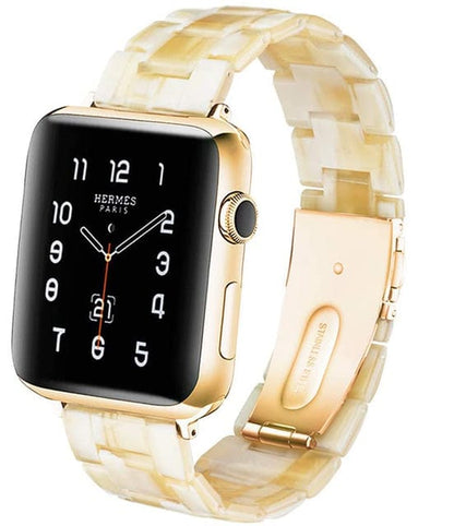 Italian Resin Watch Band - Ivory Marble