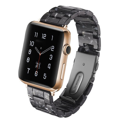 Italian Resin Watch Band - Black White Marble
