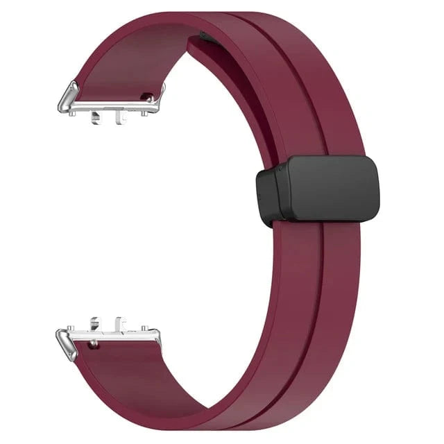 Magnetic Sports Watch Band For Samsung Fit 3 - Wine Red