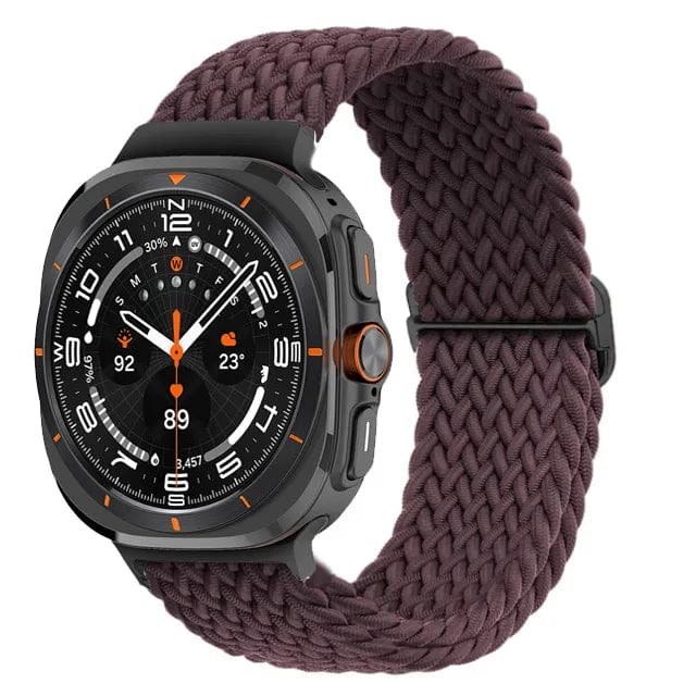 Braided Solo Loop Watch Band For Samsung Watch 7 Ultra - Wine Red
