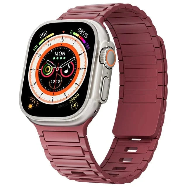 Silicone Magnetic Loop Watch Band - Cherry