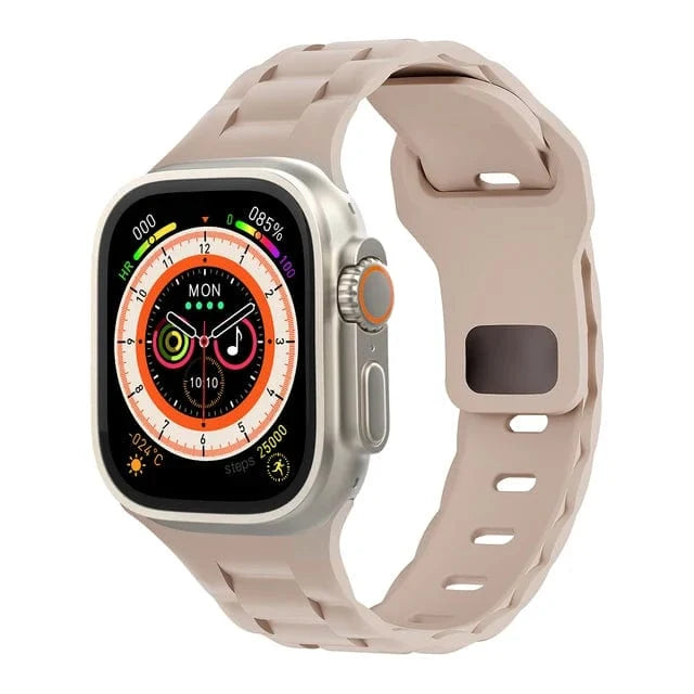 Link Silicone Sports Watch Band - Milk Tea