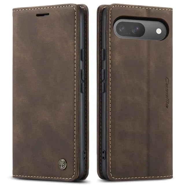 Slim Magnetic Leather Case For Google Pixel - Coffee