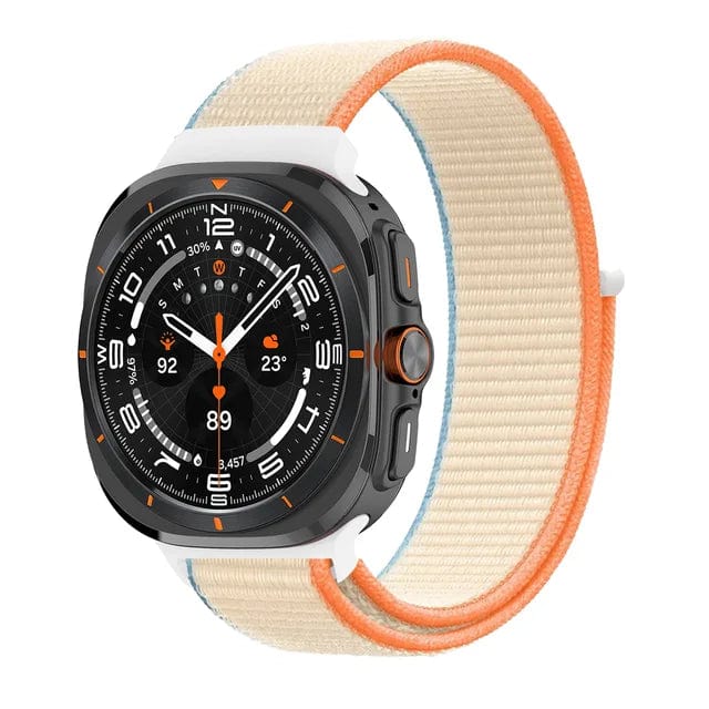 Nylon Sports Watch Band For Samsung Watch 7 Ultra - Milk White