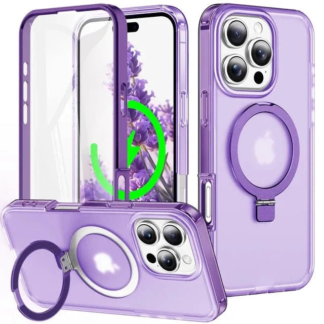 Protective Matte Phone Case With Kickstand - Purple