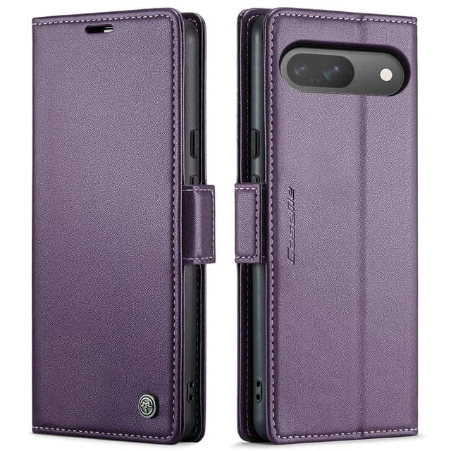 RFID Leather Card Holder Case For Google Pixel - Purple