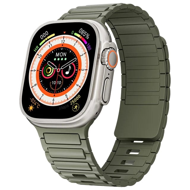 Silicone Magnetic Loop Watch Band - Army Green