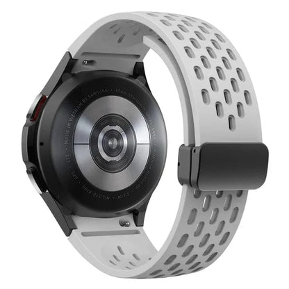 Breathable Magnetic Sports Watch Band For Samsung - Light Gray