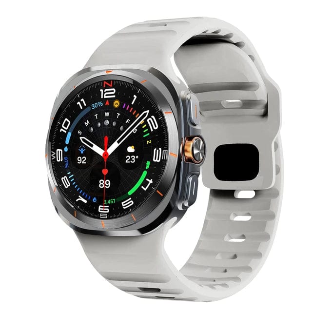 Rugged Sports Watch Band For Samsung Watch 7 Ultra - Light Gray