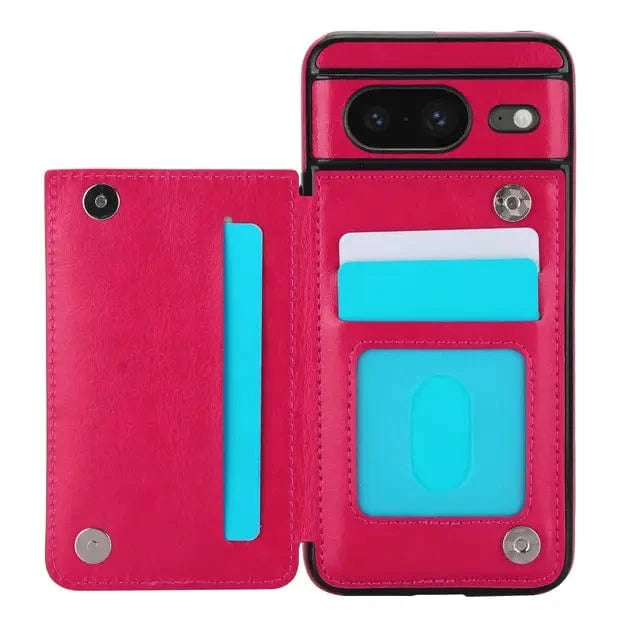 Leather Wallet Case For Google Pixel - Hot Pink