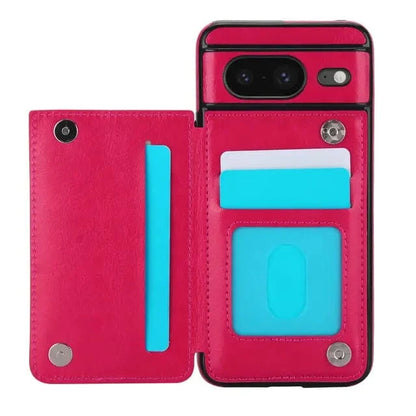 Leather Wallet Case For Google Pixel - Hot Pink
