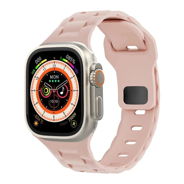 Link Silicone Sports Watch Band - Pink Sand