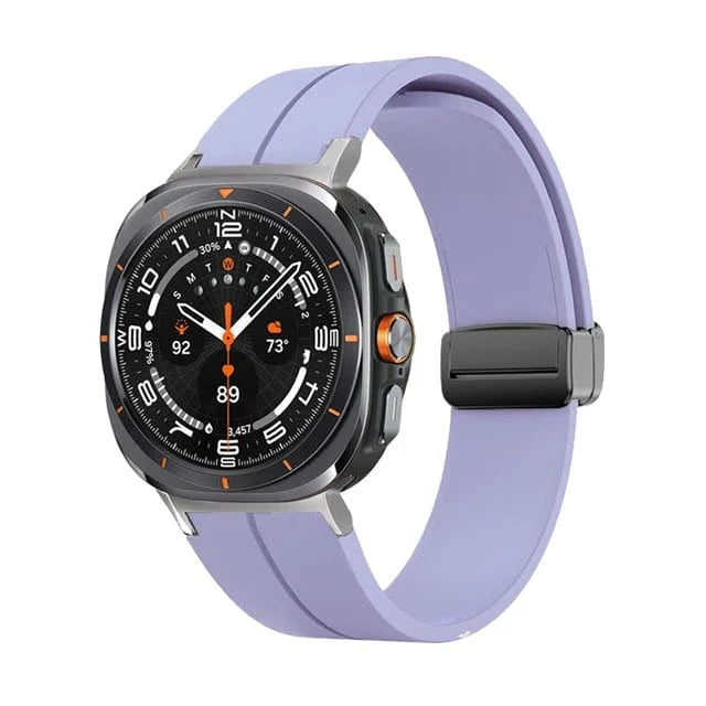 Magnetic Silicone Sports Watch Band For Samsung - Purple