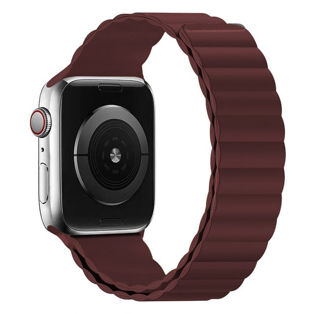 Magnetic Loop Sports Watch Band - Wine Red