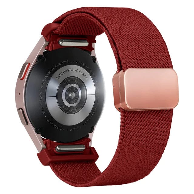 Magnetic Nylon Sports Watch Band For Samsung - Red