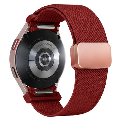 Magnetic Nylon Sports Watch Band For Samsung - Red