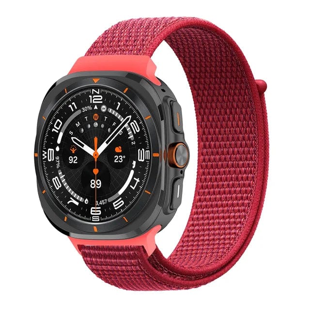 Nylon Sports Watch Band For Samsung Watch 7 Ultra - Red