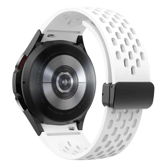 Breathable Magnetic Sports Watch Band For Samsung - White