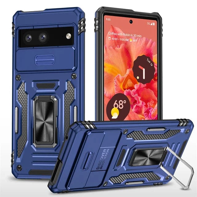 Magnetic Phone Case With Kickstand & Camera Cover For Google Pixel - Navy Blue