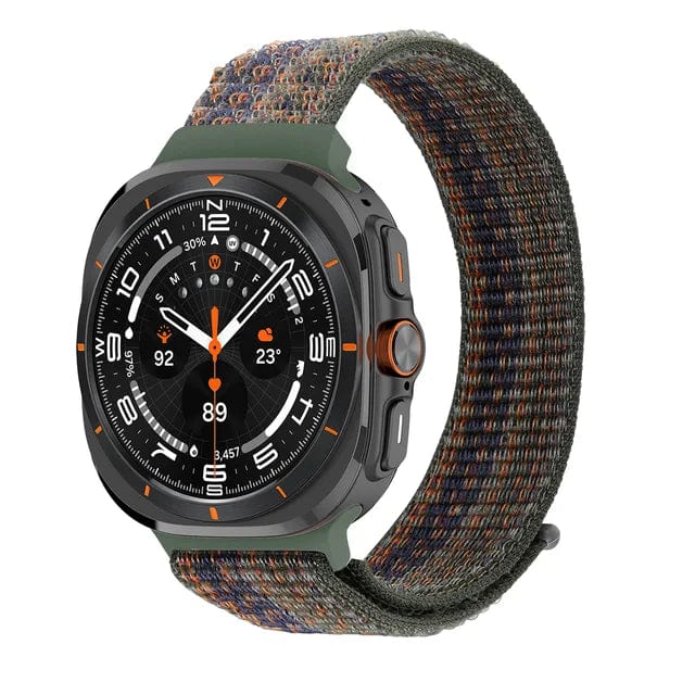 Nylon Sports Watch Band For Samsung Watch 7 Ultra - Green Orange