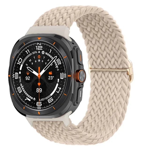 Braided Solo Loop Watch Band For Samsung Watch 7 Ultra - Pink