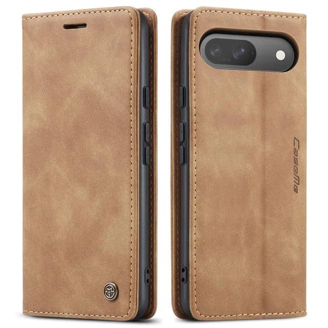Slim Magnetic Leather Case For Google Pixel - Brown