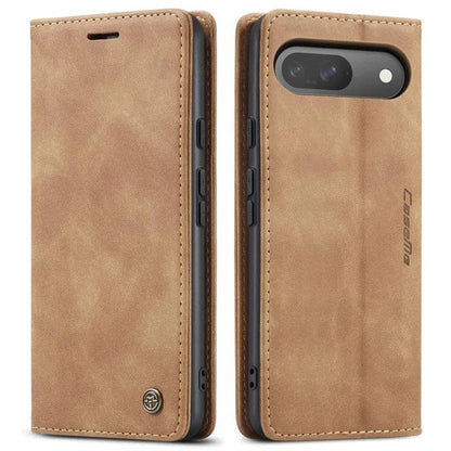 Slim Magnetic Leather Case For Google Pixel - Brown