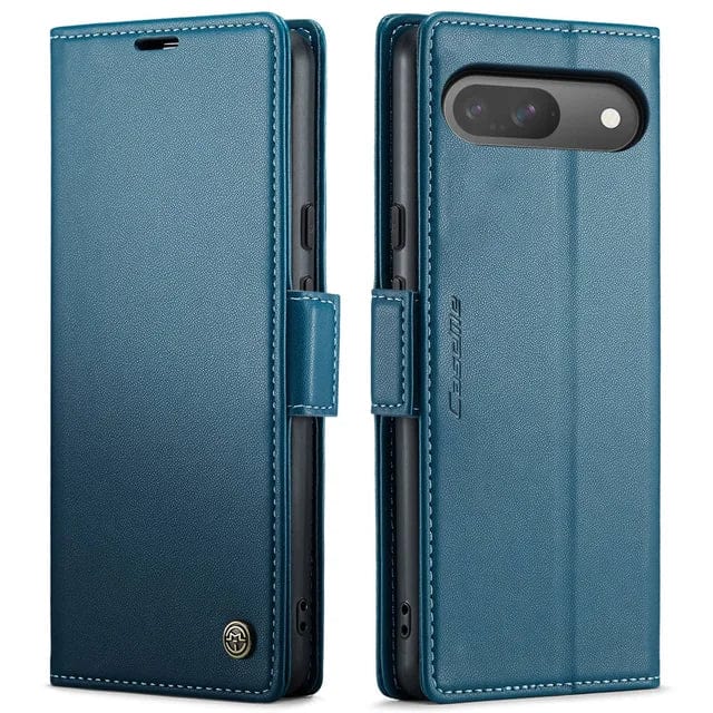 RFID Leather Card Holder Case For Google Pixel - Blue