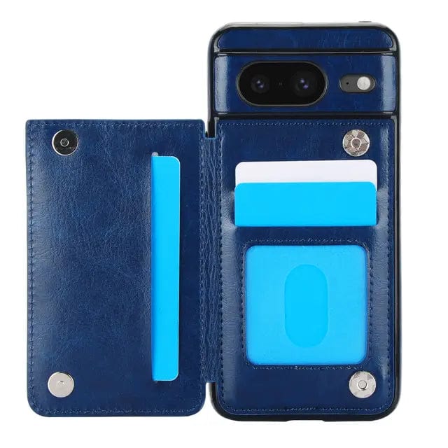 Leather Wallet Case For Google Pixel - Blue